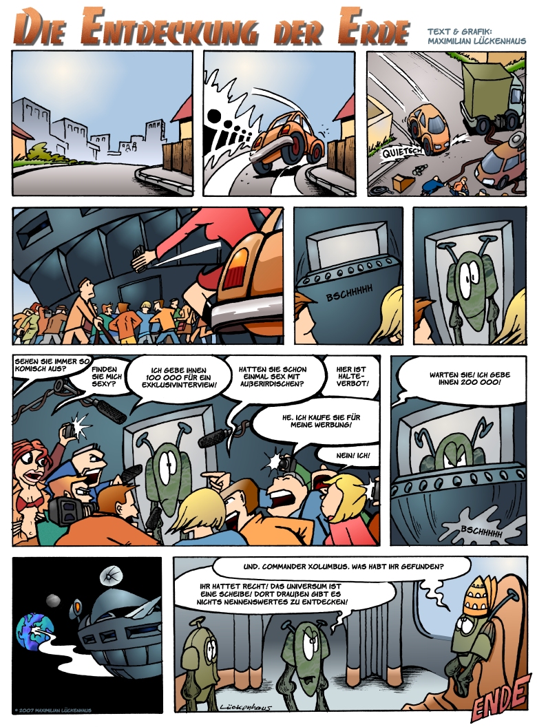 Comic von Maximilian L&uuml;ckenhaus: Die Entdeckung der Erde